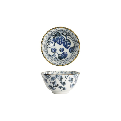 Tokyo Design Studio Schale Flora Japonica Ivy Blau/Weiß, Porzellan, Ø 12 × 6,3 cm, 300 ml