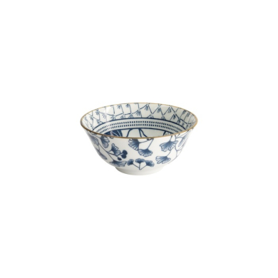 TDS, Reisschale Flora Japonica Ivy Blau/Weiß, Porzellan, Ø 14,8 × 7 cm, 500 ml, Art.-Nr. 16704