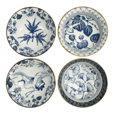 Bowl Set Flora Japonica Blue/White, Porcelain, Ø 14.8 × 7 cm, 500 ml, Item No. 16705