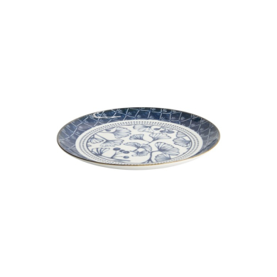 Plate Flora Japonica Ginkgo Blue/White, Porcelain, Ø 20.6 × 2.2 cm, Item No. 16716