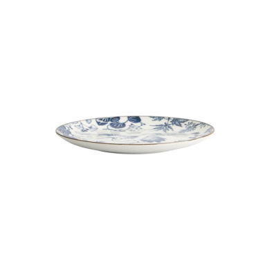 Plate Flora Japonica Crane Blue/White, Porcelain, Ø 20.6 × 2.2 cm, Item No. 16718