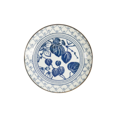 Plate Flora Japonica Ivy Blue/White, Porcelain, Ø 20.6 × 2.2 cm, Item No. 16719