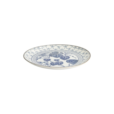 Plate Flora Japonica Ivy Blue/White, Porcelain, Ø 20.6 × 2.2 cm, Item No. 16719