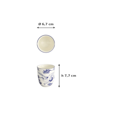 Tea Cup Flora Japonica Crane Blue, Porcelain, Ø 6.7 × 7.7 cm, 170 ml, Item No. 16726