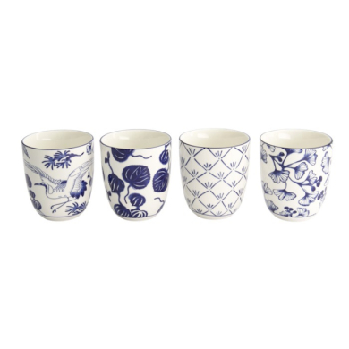 TDS, Tea Cup Set Flora Japonica Blue, 4 pcs., Porcelain, Ø 6.7 × 7.7 cm, 170 ml, Item No. 16728