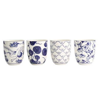 TDS, Tea Cup Set Flora Japonica Blue, 4 pcs., Porcelain, Ø 6.7 × 7.7 cm, 170 ml, Item No. 16728