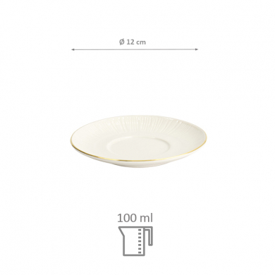 TDS, Saucer, Nippon White, Lines, Ø 12 cm - Item No. 16805