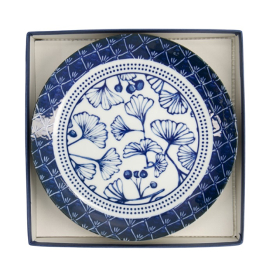 Plate Set Flora Japonica Blue/White in a gift box, 4 pcs., Porcelain, Ø 20.6 × 2.2 cm, Item No. 16852