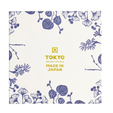 Plate Set Flora Japonica Blue/White in a gift box, 4 pcs., Porcelain, Ø 20.6 × 2.2 cm, Item No. 16852