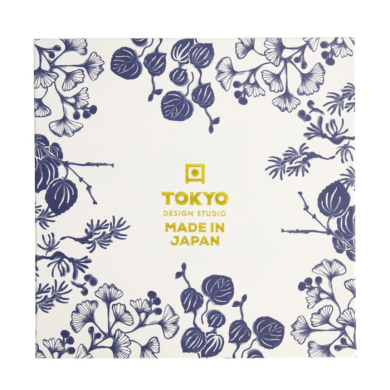 Plate Set Flora Japonica Blue/White in a gift box, 4 pcs., Porcelain, Ø 25.7 × 3 cm, Item No. 16853