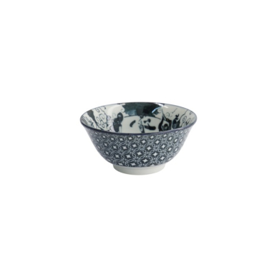 Rice Bowl Asakusa Ninja White/Red/Black, Porcelain, Ø 14.8 × 7 cm, 550 ml, Item No. 16855