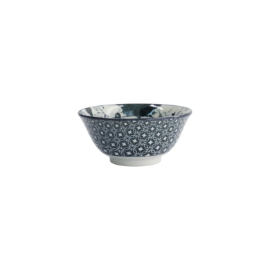Rice Bowl Asakusa Ninja White/Red/Black, Porcelain, Ø 14.8 × 7 cm, 550 ml, Item No. 16855