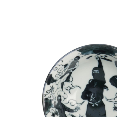 Rice Bowl Asakusa Ninja White/Red/Black, Porcelain, Ø 14.8 × 7 cm, 550 ml, Item No. 16855