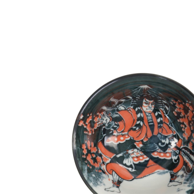 Rice Bowl Asakusa Kabuki White/Red/Black, Porcelain, Ø 14.8 × 7 cm, 550 ml, Item No. 16856
