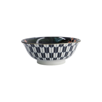 Ramen Bowl Asakusa Kabuki White/Red/Black, Porcelain, Ø 20.5 × 8 cm, 1.25 l, Item No. 16859