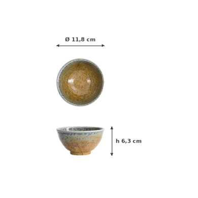 Schale Reef Blue (Blau/Braun), Steinzeug, Ø 11,8 × 6,3 cm, 320 ml, Art.-Nr. 16888