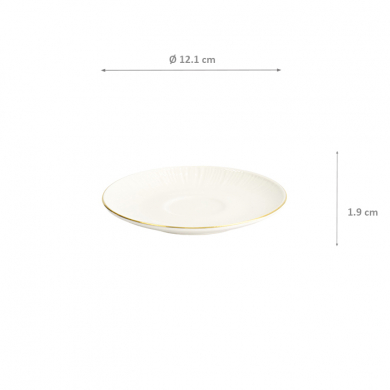 TDS, Saucer, Nippon White, Ø 12.1 x 1.9 cm, Lines, - Item No. 16942