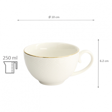 TDS, Cup, Nippon White, Waves, Ø 10 x 6.2 cm 250 ml - Item No. 16957