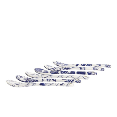 Spoon Set Flora Japonica Blue/White, 6 pcs., Porcelain, 13 cm, Item No. 16970