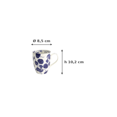 Mug Flora Japonica Ivy Blue, Porcelain, Ø 8.5 × 10.2 cm, 380 ml, Item No. 16974