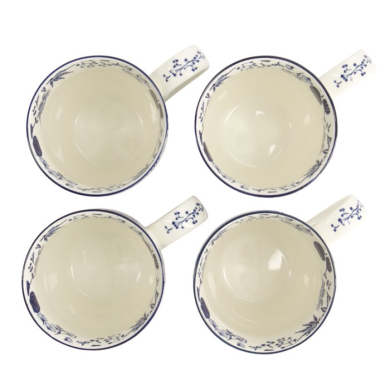Mug Set Flora Japonica Blue in a gift box, 4 pcs., Porcelain, Ø 8.5 × 10.2 cm, 380 ml, Item No. 16975