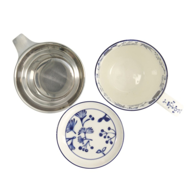 Tasse Flora Japonica Ginkgo Blau in Geschenkbox, Porzellan, 380 ml, Art.-Nr. 16976