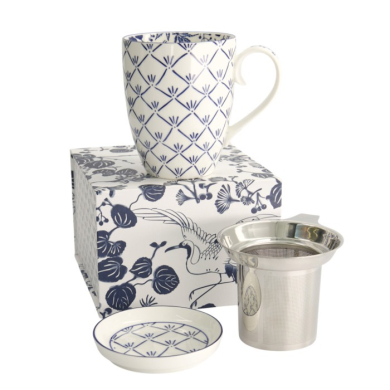 Tokyo Design Studio Mug Flora Japonica Maple Blue in Gift Box, Porcelain, 380 ml