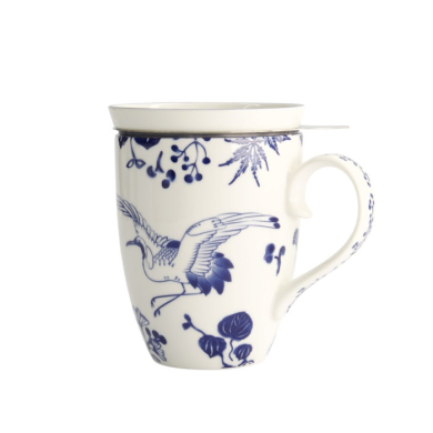Mug Flora Japonica Crane Blue in Gift Box, Porcelain, 380 ml, Item No. 16978