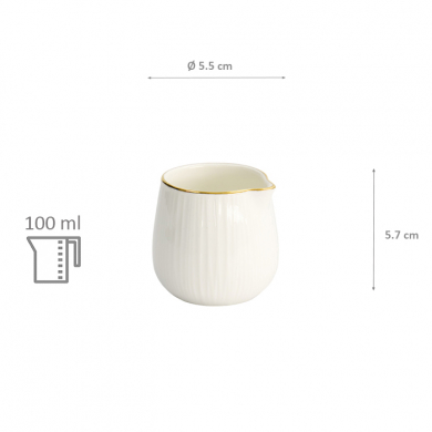 TDS, Milk Jar, Nippon White, Lines, 5.5 x 5.7 cm 100 ml - Item No. 16986