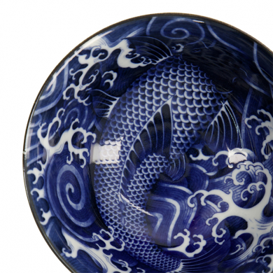 TDS, Japonism, Bowl, Blue, Ø 15 x 7 cm, Carp, Item No: 17106