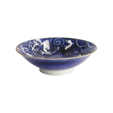 Schale Japonism Carp Blau, Porzellan, Ø 25,2 × 7,7 cm, 1,6 l, Art.-Nr. 17108