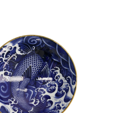 Schale Japonism Carp Blau, Porzellan, Ø 25,2 × 7,7 cm, 1,6 l, Art.-Nr. 17108