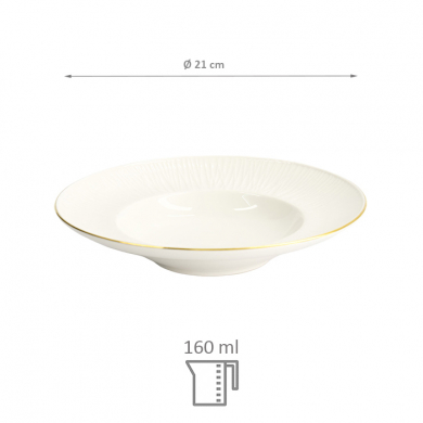 TDS, Pasta Plate, Nippon White, Lines, Ø 21 x 8 cm 160 ml, Item Nr. 17143