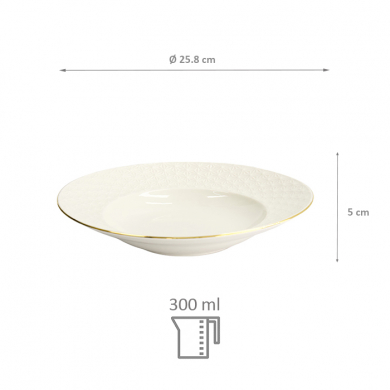 TDS, Pasta Plate, Nippon White, Stars, Ø 25.8 x 5 cm 300 ml - Item No. 17146