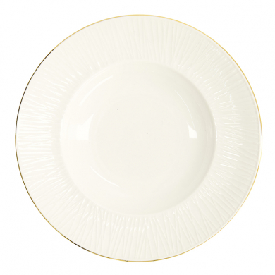 TDS, Pasta Plate, Nippon White, Lines, Ø 25.8 x 5 cm 300 ml - Item No. 17147