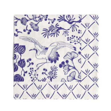 Tokyo Design Studio Napkins Flora Japonica Blue/White, 20 pcs., Paper, 33 × 33 cm