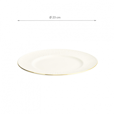 TDS, Plate, Nippon White, Lines, Ø 23 cm - Item No. 17284