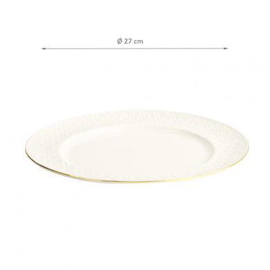 TDS, Plate, Nippon White, Stripes, Ø 27 cm - Item No. 17289