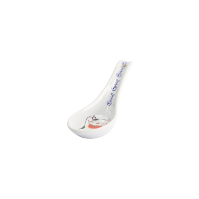 Soup Spoon Kawaii Lucky Cat Red Bell Red/White, Porcelain, 13.8 cm, Item No. 17621
