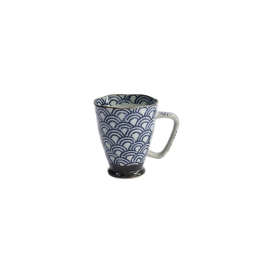 Mug Wave Blue/Grey, Stoneware, Ø 9 × 11 cm, 400 ml, Item No. 17722