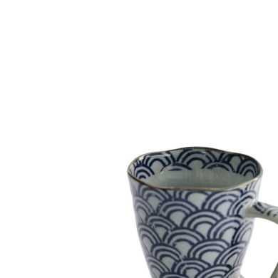 Mug Wave Blue/Grey, Stoneware, Ø 9 × 11 cm, 400 ml, Item No. 17722