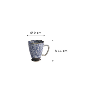 Mug Fan Blue/Grey, Stoneware, Ø 9 × 11 cm, 400 ml, Item No. 17724