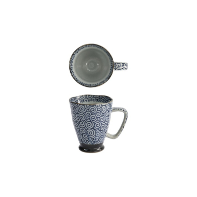 Tokyo Design Studio Mug Circle Blue/Grey, Stoneware, Ø 9 × 11 cm, 400 ml