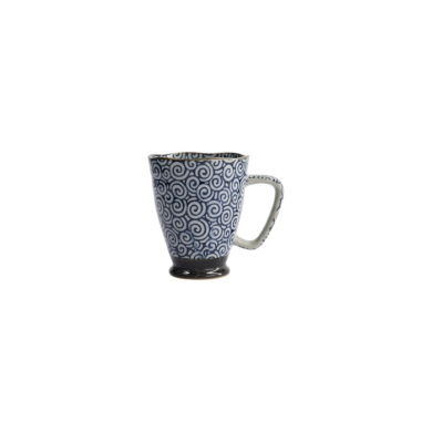 Mug Circle Blue/Grey, Stoneware, Ø 9 × 11 cm, 400 ml, Item No. 17725