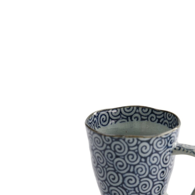 Mug Circle Blue/Grey, Stoneware, Ø 9 × 11 cm, 400 ml, Item No. 17725