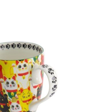 Mug Kawaii Multi Cat Multicolour in Gift Box, Porcelain, Ø 8.5 × 10.2 cm, 380 ml, Item No. 17742