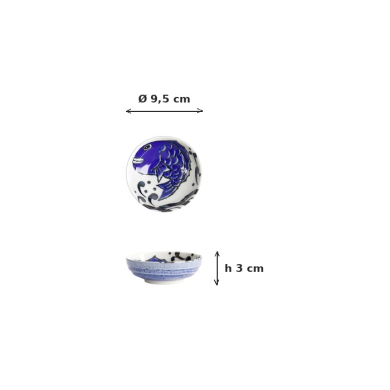 Sauce Bowl Seafood Snapper Blue, Porcelain, Ø 9.5 × 3 cm, 150 ml, Item No. 17767