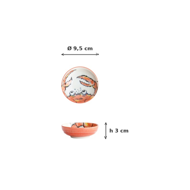Sauce Bowl Seafood Crab Red, Porcelain, Ø 9.5 × 3 cm, 150 ml, Item No. 17770