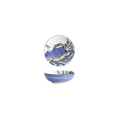 Tokyo Design Studio Sauce Bowl Seafood Lobster Blue, Porcelain, Ø 9.5 × 3 cm, 150 ml