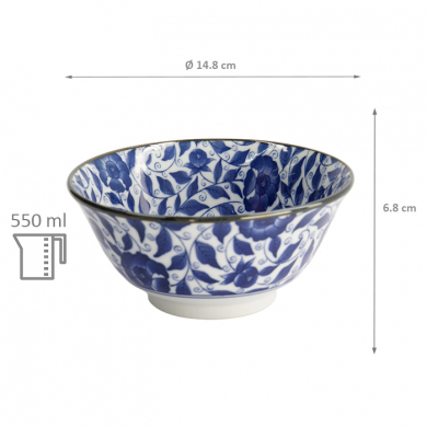 TDS,  Schale, Mixed Bowls, Koimari Botan, Ø 14,8 x 6,8 cm 550 ml  - Art Nr. 17783